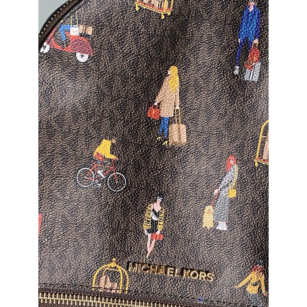 NEW Michael Kors Limited Edition Rhea Medium Jet Set Girls Travel Print Backpack - Picture 9 of 12
